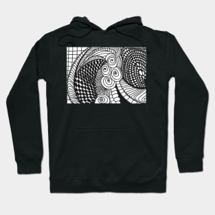 Abstract curves black and white Hoodie